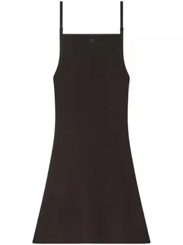 Платье мини в рубчик Courrges, коричневый