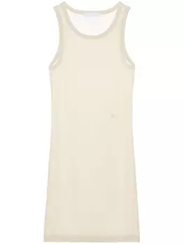 Платье мини в рубчик Helmut Lang, бежевый