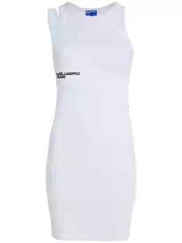 Платье мини в рубчик Karl Lagerfeld Jeans, белый