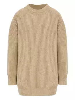 Платье мини в рубчик MM6 Maison Margiela, нейтральный