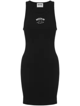 Платье мини в рубчик MOSCHINO JEANS, черный