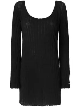 Платье мини в рубчик PINKO, черный