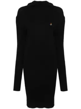 Платье мини в рубчик с вышивкой Orb Vivienne Westwood, черный