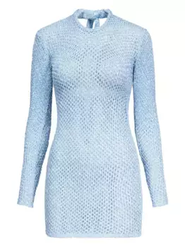 Платье мини в технике кроше AREA, синий