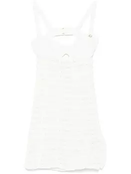 Платье мини в технике кроше Casablanca, белый