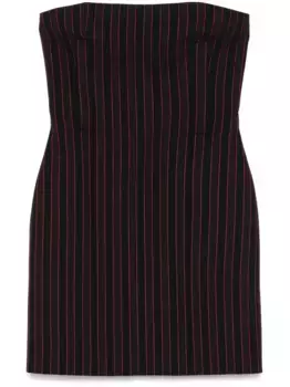 Платье мини в тонкую полоску Alexander McQueen, черный