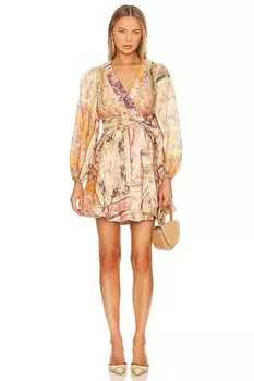 Платье мини Zimmermann August Wrap, цвет Patch Floral