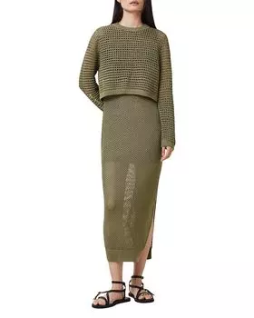 Платье Miro ALLSAINTS, зеленый