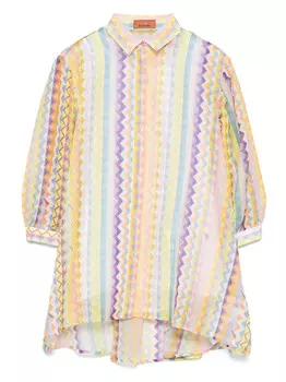 Платье Missoni Kids с узором «зигзаг», желтый