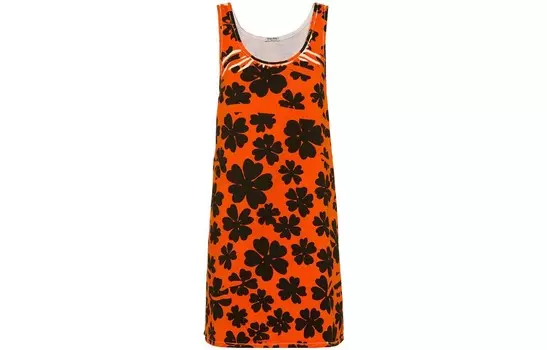 Платье Miu Miu без рукавов, оранжевый