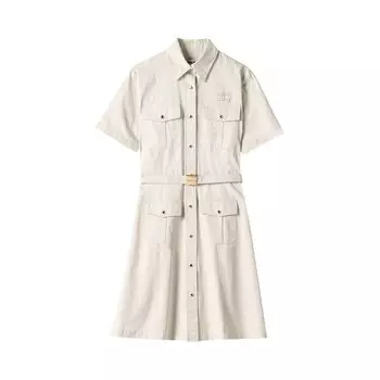 Платье Miu Miu Gabardine Dress, цвет Calce