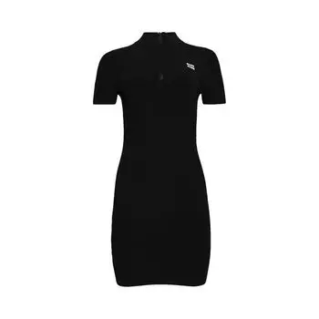Платье Miu Miu Ribbed Knit Mini Dress 'Black', черный