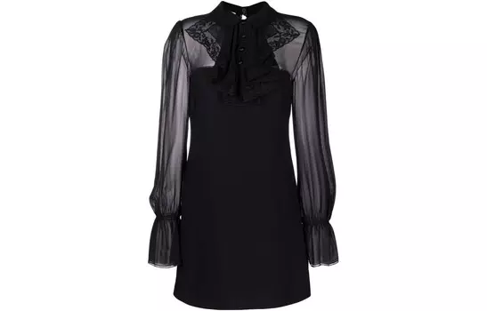 Платье Miu Miu с длинными рукавами, черный