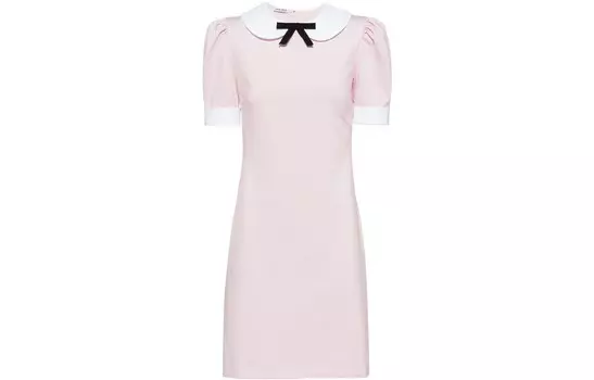 Платье Miu Miu с короткими рукавами, розовый