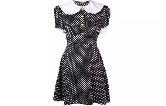 Платье Miu Miu с короткими рукавами, черный