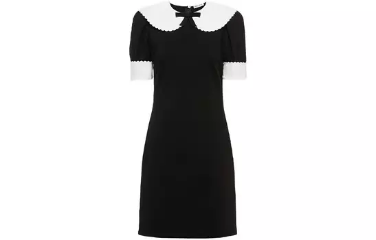 Платье Miu Miu с короткими рукавами, черный