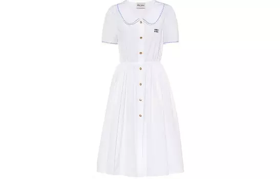 Платье Miu Miu с короткими рукавами, белый