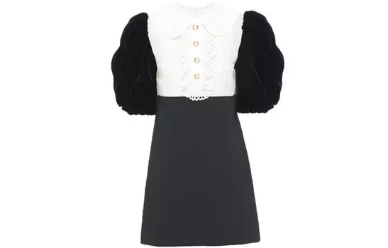 Платье Miu Miu с короткими рукавами, черный