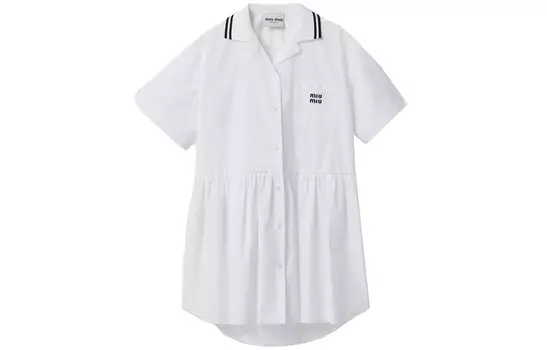 Платье Miu Miu с короткими рукавами, белый