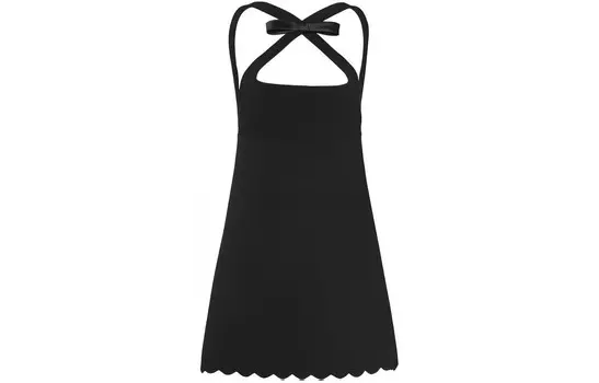 Платье Miu Miu с открытой спиной и бантом, черный