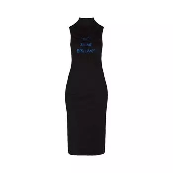 Платье MM6 Maison Margiela Midi Ribbed Dress, черный