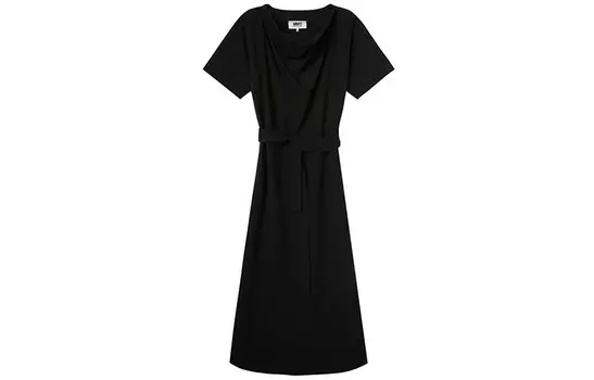 Платье Mm6 Maison Margiela с короткими рукавами, черный