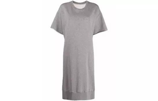 Платье Mm6 Maison Margiela с короткими рукавами, серый