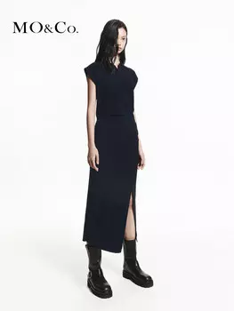 Платье Moco из смесовой шерсти, черный