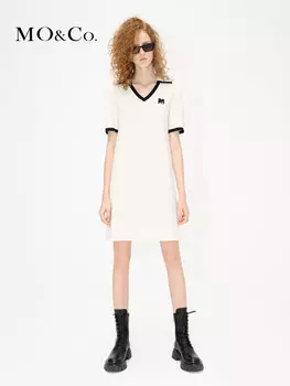 Платье Moco с контрастным краем, кремовый