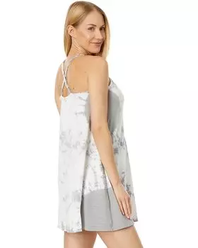 Платье Mod-o-doc Shibori Sundial Tie-Tye Slub Jersey Strappy Tunic Cover-Up, цвет Grey Stone