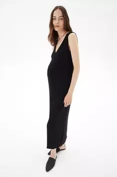 Платье Mom в рубчик H&M, черный