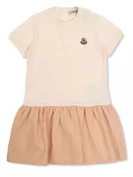Платье Moncler Enfant с логотипом, розовый