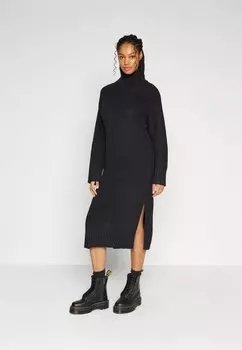 Платье Monki LOVA KNIT DRESS, цвет black solid