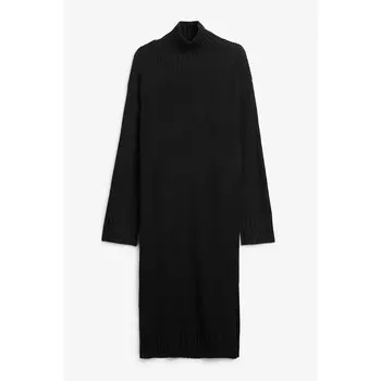 Платье Monki Oversized Midi With Side Splits, черный