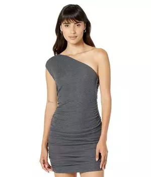 Платье MONROW, Sheer One Shoulder Shirred Dress