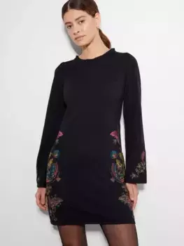 Платье Monsoon Elle Wool Blend Tunic, цвет black/multi