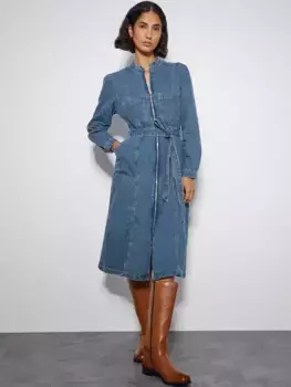 Платье Monsoon Izzy Zip Denim, синий