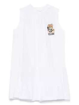 Платье Moschino Kids с принтом Teddy Bear, белый