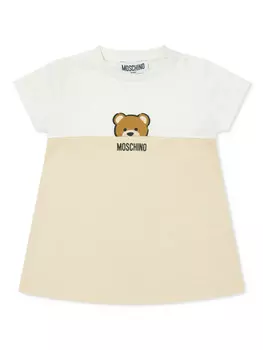 Платье Moschino Kids с принтом Teddy Bear, нейтральный