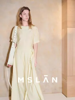 Платье MSlan 2024 с поясом реглан, черный