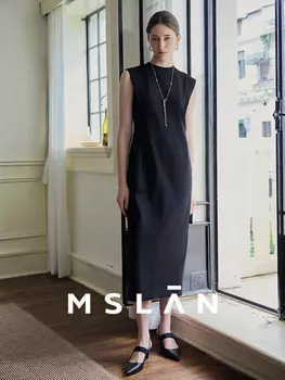 Платье MSlan Cheongsam с развевающимися рукавами, черный