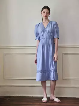 Платье Mslan плиссированное, синий