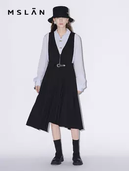 Платье Mslan с глубоким V-образным вырезом, черный