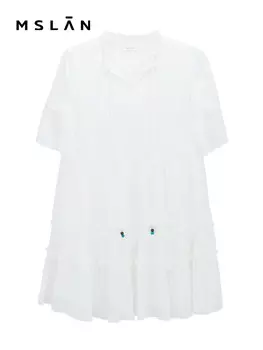 Платье MSlan с оборками, кремовый