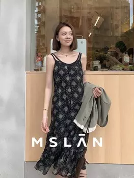 Платье MSlan с ретро-принтом, черный