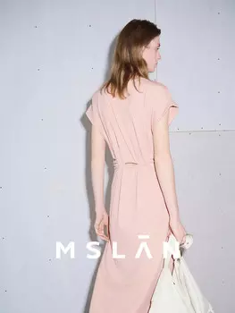 Платье MSlan с завязкой, розовый