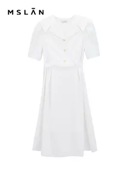 Платье MSlan с жаккардовым воротником, кремовый