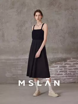 Платье Mslan Tencel на бретельках, черный