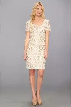 Платье Muse Scoop Neck Sequins Sheath Dress, цвет Ivory/Gold