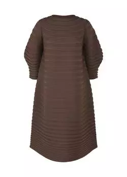 Платье mushroom knit Pleats Please Issey Miyake, коричневый